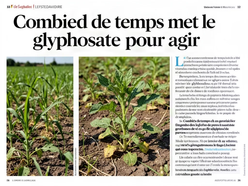 Combien de temps met le glyphosate pour agir ?