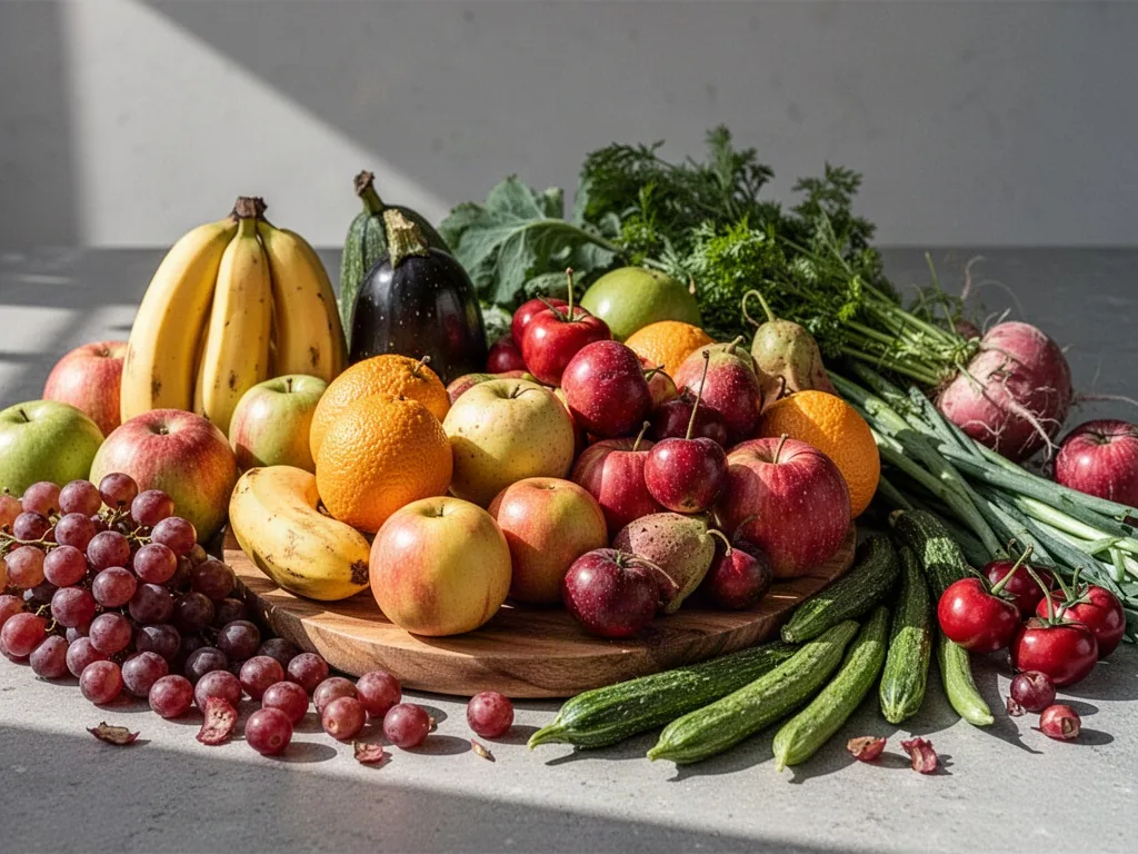 Sur une table de jeu, melons xigua et légumes en X pour le Petit Bac